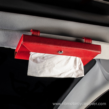 Leather tissue holder car hanging paper towel holder